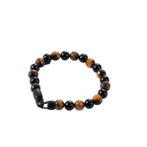 Mode unisexe 8mm pierre de carte naturelle diverses pierres précieuses disponibles mixte en acier inoxydable 316L fermoir en métal Bracelet <span class=keywords><strong>VIYA</strong></span> LWMBR04 or - Product Image 5