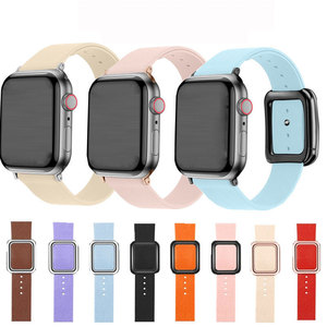 Bracelets de montre en <span class=keywords><strong>cuir</strong></span> PU en microfibre moderne à boucle magnétique en métal pour femmes pour <span class=keywords><strong>Apple</strong></span> <span class=keywords><strong>Watch</strong></span> Ultra 49mm 45mm 44mm Série 10 9 8 7 6 4 - Product Image 3