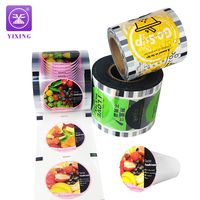 Film de scellage transparent pour gobelets de bubble tea, impression personnalisée, 90 mm, 95 mm, 98 mm, 110 mm, film plastique PP laminé facile à décoller, rouleau de film de scellage