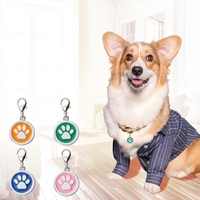 Pendentif d'identification pour animaux de compagnie en alliage de zinc émaillé rond, gravé au laser, anti-perte, pour collier de chien ou de chat