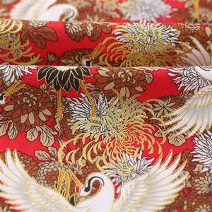 Vải cotton in kỹ thuật số phong cách Nhật Bản thời trang mùa xuân, 100% cotton nguyên chất, họa tiết hạc đen xanh hải quân, cao cấp, dùng cho bộ đồ giường, áo sơ mi - Product Image 3