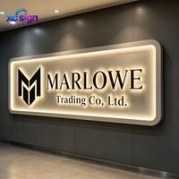 Enseigne LED 3D personnalisée en acier inoxydable rétroéclairée avec transformateur et télécommande pour la décoration murale des magasins, salons de beauté, hôtels, bars