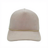 Gorra Trucker de Malla Espumada de 5 Paneles con Logotipo Bordado Personalizado de Fábrica, Impresión por Transferencia de Calor de Alta Calidad, con Cuerda Richardson