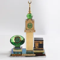 مسلم هدايا كريستال الكعبة مكة برج ساعة مكة مع ساعة مكة المكرمة التذكارات السياحية أبراج البيت