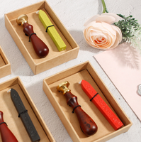 Sceau de cire en laiton timbre papier boîte-cadeau Kit de sceau de cire timbre personnalisé avec divers modèles
