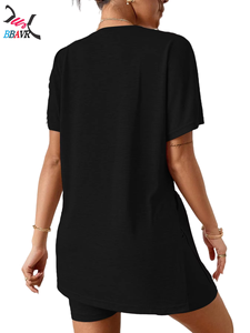 Conjuntos de 2 Piezas para Mujer, Camiseta y Pantalones Cortos, Ropa de Dormir, Ropa Informal, Conjuntos de Suéter Casual para Mujer - Product Image 4