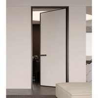 Porte intérieure de bureau en bois avec cadre en aluminium, insonorisée, design moderne, gain de place, porte de cloison pour bâtiment commercial