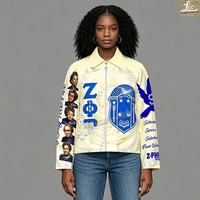 Veste personnalisée pour femme, style tapisserie, vêtement de sororité Zeta Beta, cardigan jacquard tissé, veste couverture à motifs grecs