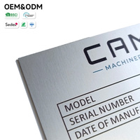 Plaque signalétique avec trous de fixation, plaque d'identification métallique gravée sur mesure pour armoires de machines et outils