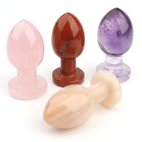Fengshui bâton de massage gemme naturelle divers matériaux gemme godemichet anal bâton de massage en cristal poli