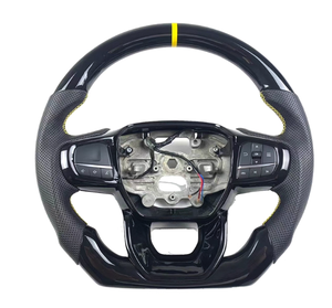 Personalización de Fibra de Carbono para Volante de Ford Focus 2019 2022 <span class=keywords><strong>2222</strong></span> MK4 ST <span class=keywords><strong>RS</strong></span> Carnival MK8 EDGE Explore Kuga Bronco - Product Image 1