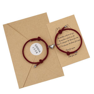 Pulseras de Moda Ajustables de Nailon con Diseño de Cuerda, Pulseras de la Amistad, Pulseras Magnéticas de Pareja con Sol y Luna - Product Image 3