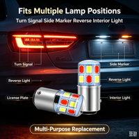 Ampoule LED pour voiture 5630-12SMD, jaune et blanc, double couleur, clignotant latéral, 12V