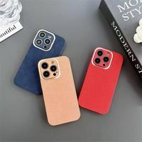 Coque de téléphone unie en cuir PU couleur unie pour IPhone