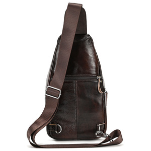 Sac de poitrine en cuir véritable hommes printemps et été <span class=keywords><strong>sortie</strong></span> sac à bandoulière noir marron Pack téléphone sac à bandoulière 2025 - Product Image 4