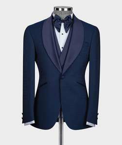 MTM Nouvel Arrivage Costumes pour Hommes Italiens <span class=keywords><strong>Bleu</strong></span> <span class=keywords><strong>Marine</strong></span> pour Mariage Tuxedos de Marié Slim Fit <span class=keywords><strong>Blazer</strong></span> de Fête de Bal 3 Pièces Costume Formel - Product Image 3