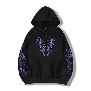 Felpa con Cappuccio e Zip per <span class=keywords><strong>Uomo</strong></span>, Traspirante, Casual e alla Moda, con Stampe Colorate in Stile Hip-hop da Strada, Abbigliamento Sportivo Maschile - Product Image 4