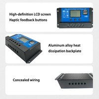 Contrôleur de charge solaire PWM 10A/20A/30A 12V/24V automatique avec écran LCD et double port USB pour régulateur de batterie de lampadaire solaire photovoltaïque hors réseau
