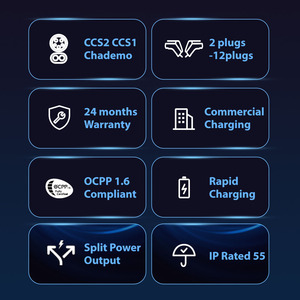 Chargeur rapide DC pour véhicules électriques, commercial, OCPP, à montage au sol, EVC <span class=keywords><strong>SuperA</strong></span>, 360-480 kW, système de refroidissement liquide, CCS2, neuf - Product Image 4