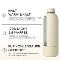 Bouteille isotherme de voyage à double paroi à petite ouverture 750 ml en acier inoxydable avec boîte de fond – Garde le froid pendant 12 heures