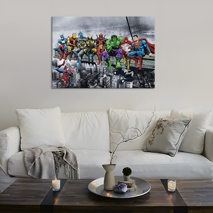 Póster <span class=keywords><strong>de</strong></span> Superhéroes Comiendo en un Rascacielos, Pintura Decorativa en Lienzo, Arte <span class=keywords><strong>de</strong></span> Pared para Sala <span class=keywords><strong>de</strong></span> Estar, Pósteres para Dormitorio - Product Image 3