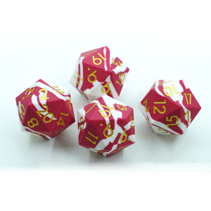 Tùy Chỉnh D20 Đa Diện 50Mm Duy Nhất Dice Red & White Stripes Silicone Cao Su Với Số Vàng Cho USA Trò Chơi Người Chơi - Product Image 4