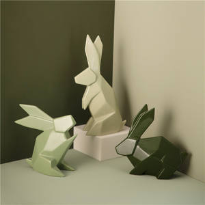 Art créatif moderne en céramique, 1 pièce, produits de décoration pour la maison, séries verte, animal, lapin, ornements - Product Image 6