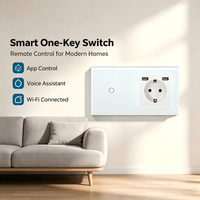 Interrupteur intelligent WiFi UBARO EU, double prise murale USB, panneau tactile en verre trempé, commande vocale Alexa Yandex Alice pour application IP20