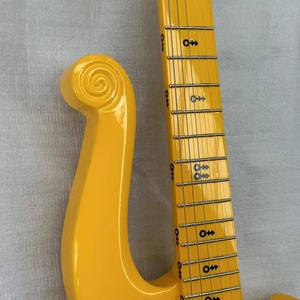 Chitarra Elettrica a <span class=keywords><strong>6</strong></span> Corde Gialla Solida con Pickup HS e Hardware Dorato, Spedizione Rapida - Product Image 3