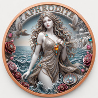 Ensemble de breloques en relief personnalisées en fer plaqué cuivre, motif déesse grecque Aphrodite, cinq designs, pour les amateurs de mythologie