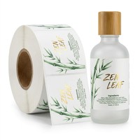 Étiquettes de bouteilles personnalisées en vinyle auto-adhésif, résistantes aux rayures, aux UV et à l'eau, imprimées en feuille d'or, découpées à la forme pour l'emballage