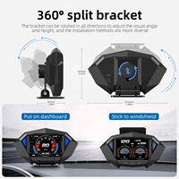 Jauge numérique LCD GPS OBD2 3,5 pouces pour voiture avec inclinomètre, 10 alarmes, 27 lectures de données et scanner PID pour la réglage des performances