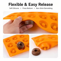 Moule à donuts en silicone 6, 8 ou 18 cavités, plaque de cuisson antiadhésive en silicone de qualité alimentaire, moule à gâteau personnalisé OEM, ustensiles de cuisson