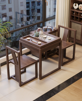 Ensemble table et chaises trois pièces pour balcon, table basse en pierre frittée pour appartements, design contemporain, structure en bois, mobilier de maison