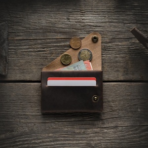 Vegetable-Tanned Crazy Horse Genuine Leather Wallet for Men Slim Minimalist Card Holder Wallet - Product Image 3