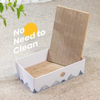 Griffoir pour chat robuste double face en carton, avec design interactif à trous, lit pour chat d'intérieur, blanc, grand modèle, 5 pouces de hauteur