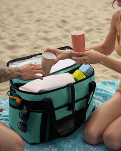 Large <b>Beach</b> Tote <b>Bag</b> <b>with</b> Insulated Cooler Compartment Spacious Mesh <b>Beach</b> <b>Bag</b> <b>With</b> Wet Dry Separate Compartments - Product Image 6