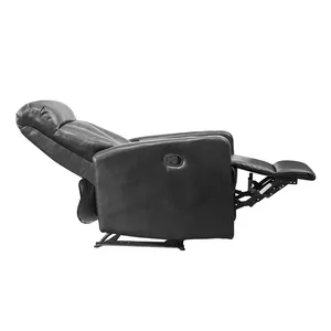 Modern Design Luxury Genuine Leather Black Home Cinema Home Theater Recliner