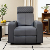 Fauteuil inclinable électrique moderne en cuir à trois places avec appui-tête matelassé multifonctionnel en bois pour cinéma maison, pour les acheteurs en gros