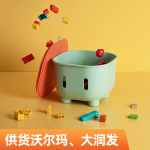 HeDouY <b>Plastic</b> Storage <b>Stool</b> Rectangle Toy Organizer Standing Type For Kids Home Use - Product Image 4