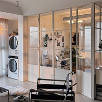 Porte pliante sur mesure de style français en alliage d'aluminium avec verre trempé, étanche et durable, pour chambre et villa (usage intérieur)