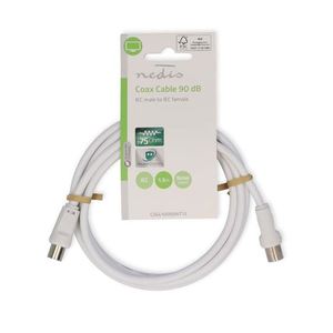 Cable Coaxial IEC Macho a Hembra de 1.5m Blanco para Conexión de Audio y Video - Product Image 3