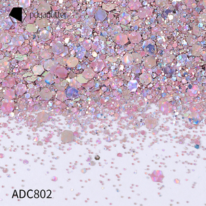 Colore primario all'ingrosso olografico Glitter colorato Nail Art grande Mix di Glitter piccoli Glitter a goccia a mano flusso di lino - Product Image 3