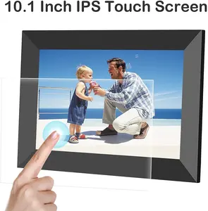 Cadre Photo numérique en Wifi avec écran LCD tactile, 10.1 pouces, envoyer des vidéos à partir d'un téléphone gratuit, application