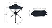 Tabouret pliant ultra-léger et portable, chaise de camping triangulaire rotative pour la pêche et les pique-niques en plein air