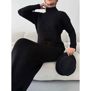 Skirt Sweater <b>Knit</b> <b>Set</b> 1557 - Black - Product Image 3