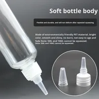 Bouteille de lotion à presser transparente en PET avec bec verseur, pour usage cosmétique, étiquetée, 10/20/30/50m, 100l