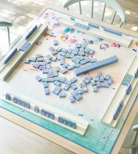 Fichas de Mahjong con Diseño de Isla Tropical, Color Morado Pastel, Estampado de Playa, Mahjong Americano para Niñas, Regalo de Cumpleaños de Verano, Regalo para Damas de Honor - Product Image 5