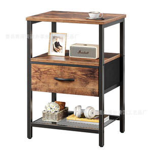 Nightstand Wood Top Metal Frame Storage Drawer Bedroom <b>Sofa</b> Side <b>Table</b> 23.8 Inch - Product Image 5