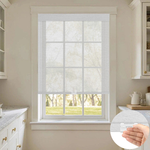 Stores à enroulement semi-transparents à commande manuelle intégrée, filtrant la lumière, <span class=keywords><strong>protection</strong></span> <span class=keywords><strong>solaire</strong></span> et intimité pour la maison, en polyester - Product Image 1